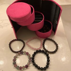 Gemstone Bracelets (with organizer case)